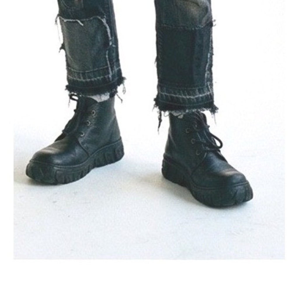 Native Deep E Soles of the Rainforest Black Leather TIRE sole Boots Sz 37 /6.5-7